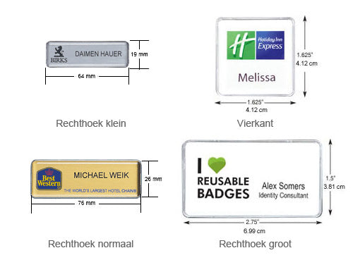 naambadge formaten
